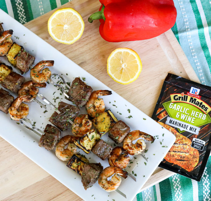 Grilled Steak Shrimp Surf And Turf Kabobs The Southern Thing