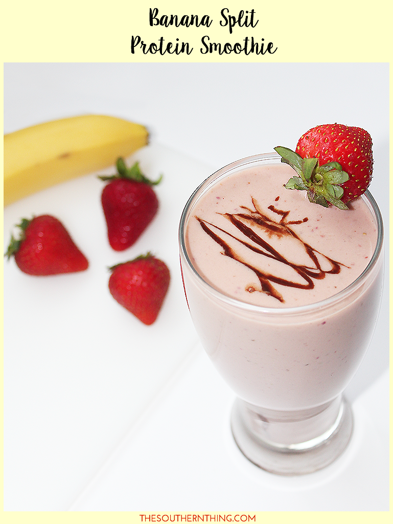 Banana Split Protein Smoothie Recipe - The Southern Thing