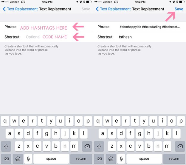 How to Create iPhone Keyboard Shortcuts for Instagram Hashtags - The ...