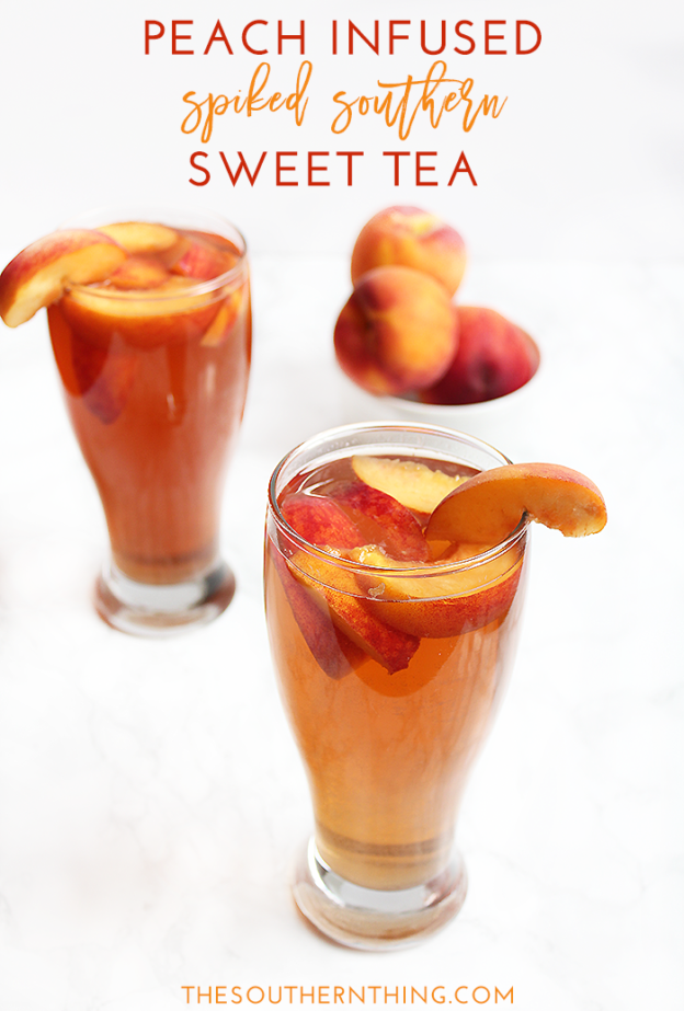 Spiked Southern Peach Sweet Tea • The Southern Thing