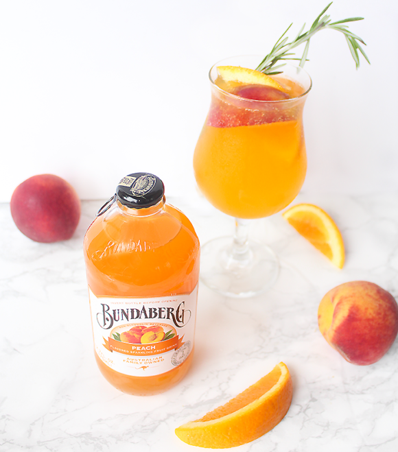 Sparkling Peach Punch Cocktail Recipe • The Southern Thing