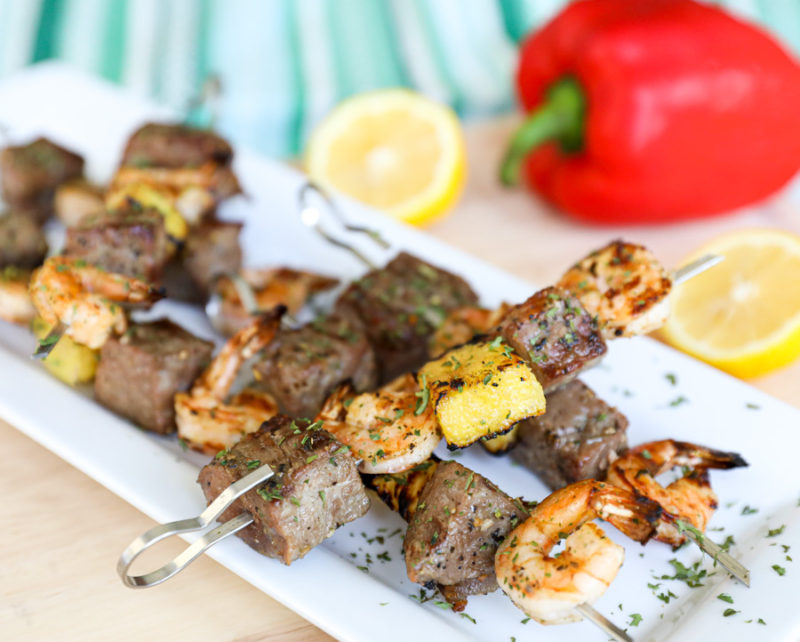 Grilled Steak And Shrimp Surf And Turf Kabobs The Southern Thing 